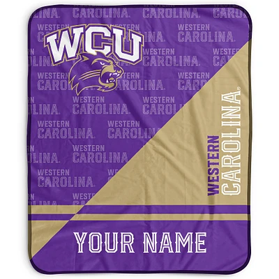 Pegasus Western Carolina Catamounts 50" x 60" Split Wordmark Personalized Fleece Blanket