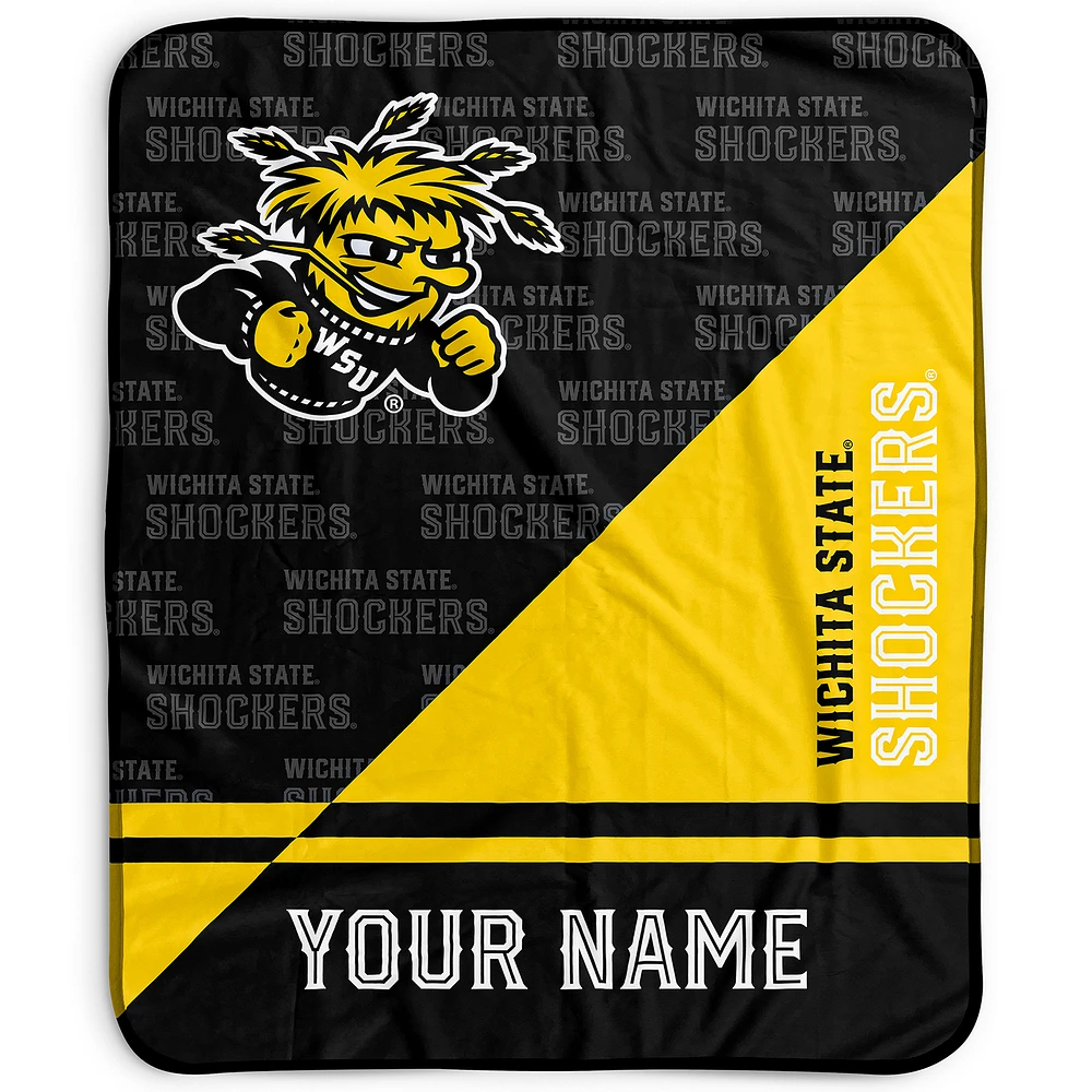 Pegasus Wichita State Shockers 50" x 60" Split Wordmark Personalized Fleece Blanket
