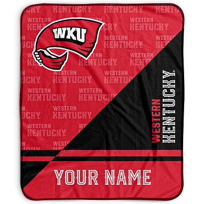 Pegasus Western Kentucky Hilltoppers 50" x 60" Split Wordmark Personalized Fleece Blanket