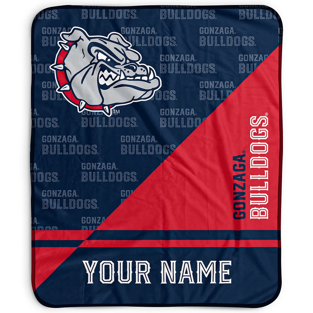 Pegasus Gonzaga Bulldogs 50" x 60" Split Wordmark Personalized Fleece Blanket