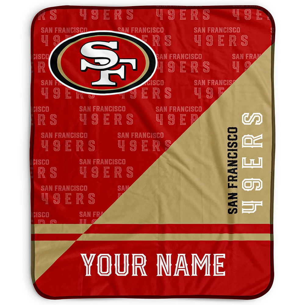 Pegasus San Francisco 49ers 50" x 60" Split Wordmark Personalized Fleece Blanket