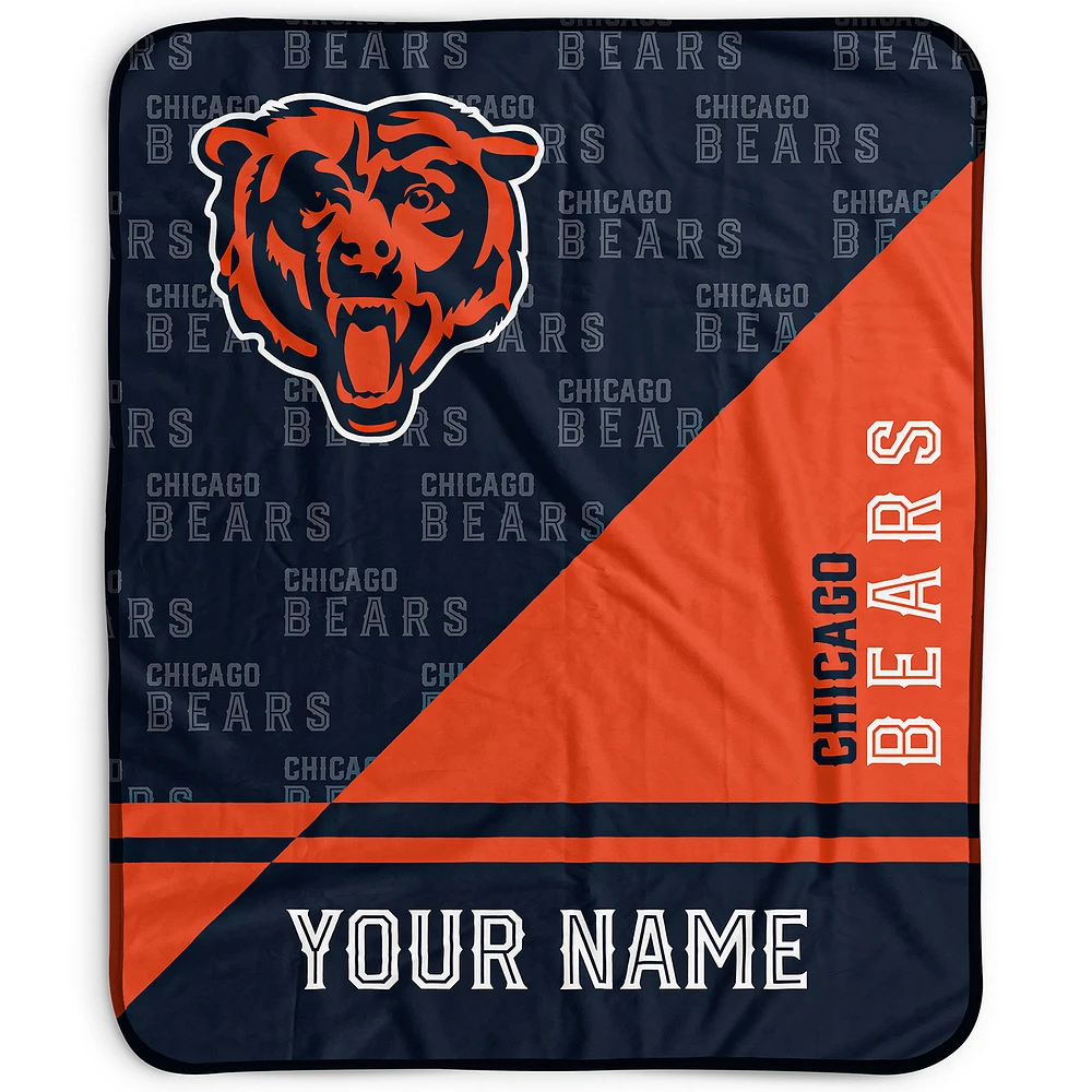 Pegasus Chicago Bears 50" x 60" Split Wordmark Personalized Fleece Blanket
