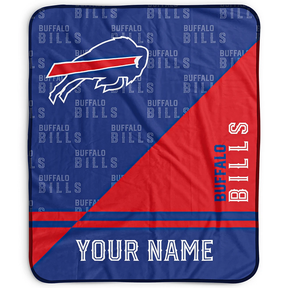 Pegasus Buffalo Bills 50" x 60" Split Wordmark Personalized Fleece Blanket