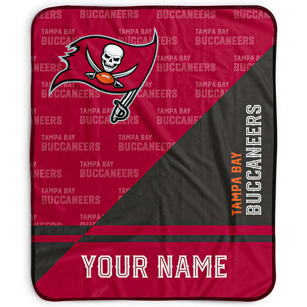 Pegasus Tampa Bay Buccaneers 50" x 60" Split Wordmark Personalized Fleece Blanket