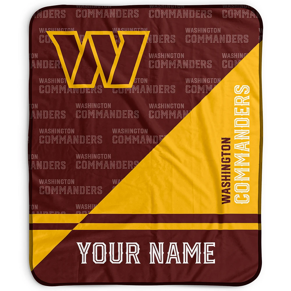Pegasus Washington Commanders 50" x 60" Split Wordmark Personalized Fleece Blanket