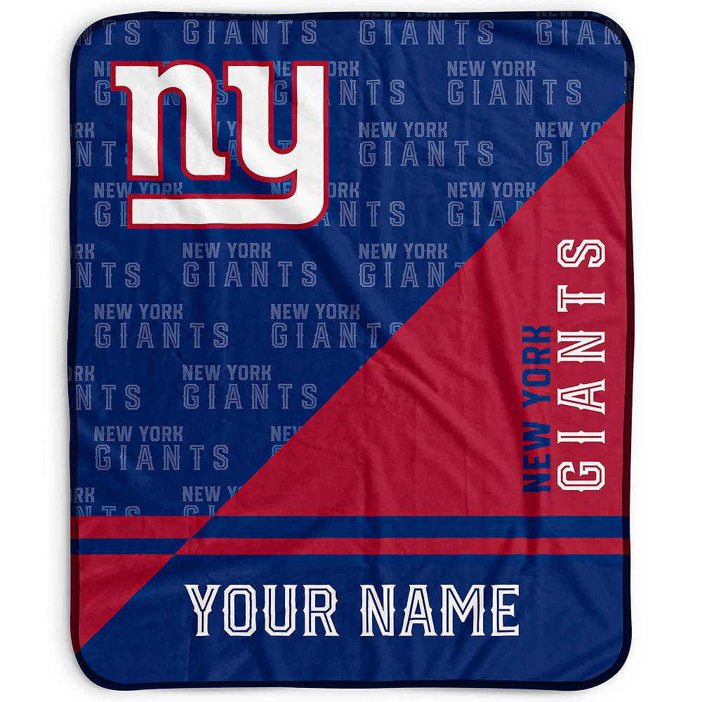 Pegasus New York Giants 50" x 60" Split Wordmark Personalized Fleece Blanket
