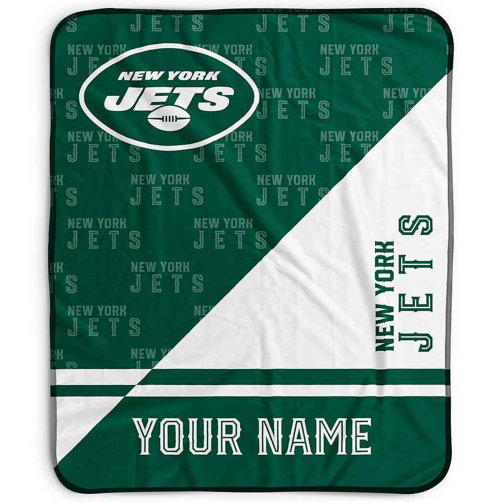 Pegasus New York Jets 50" x 60" Split Wordmark Personalized Fleece Blanket