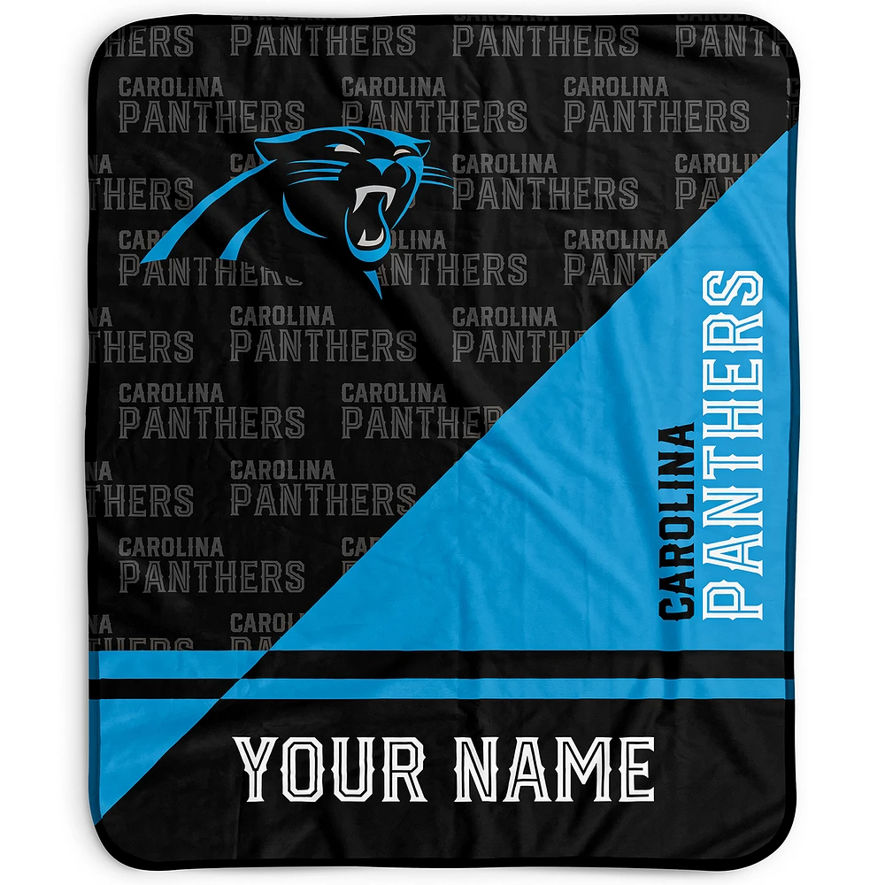 Pegasus Carolina Panthers 50" x 60" Split Wordmark Personalized Fleece Blanket