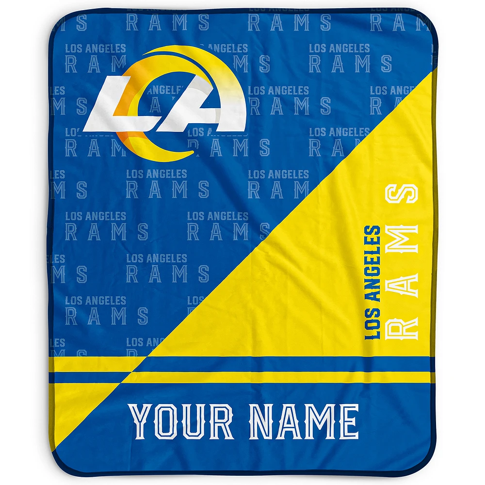 Pegasus Los Angeles Rams 50" x 60" Split Wordmark Personalized Fleece Blanket