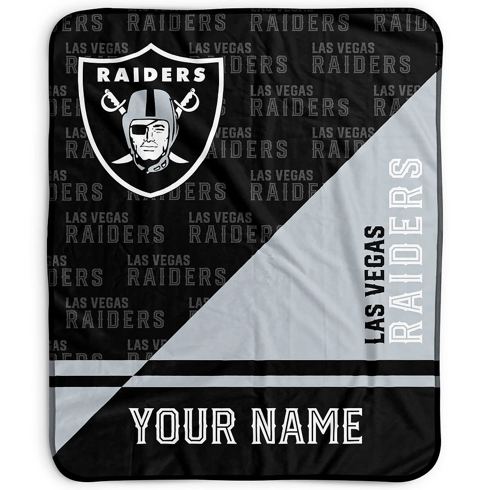 Pegasus Las Vegas Raiders 50" x 60" Split Wordmark Personalized Fleece Blanket