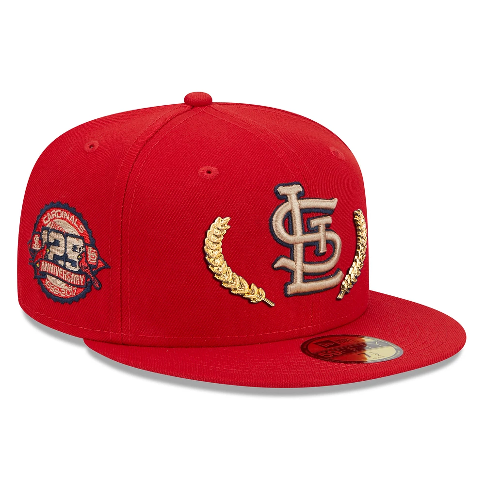 Men's New Era Red St. Louis Cardinals Gold Leaf 59FIFTY Fitted Hat
