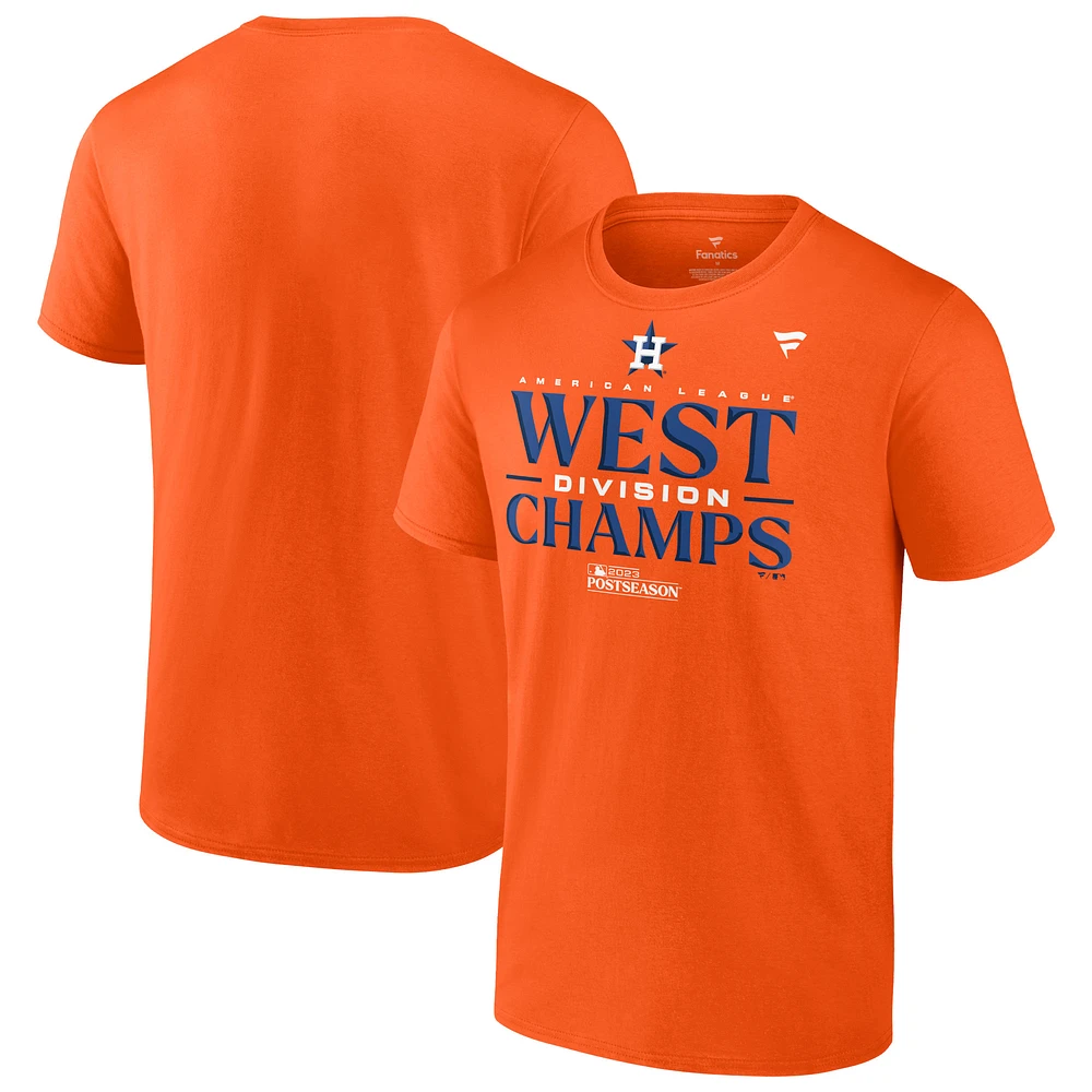Men's Fanatics Orange Houston Astros 2023 AL West Division Champions Big & Tall Locker Room T-Shirt