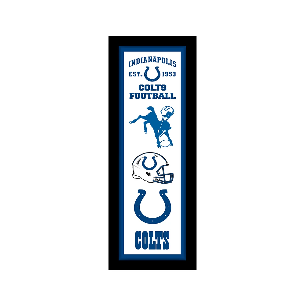Indianapolis Colts 12" x 36" Heritage Framed Banner