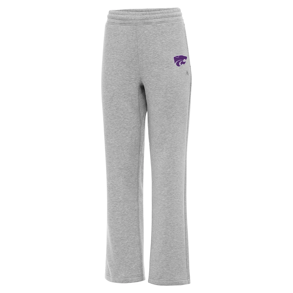 Women's Antigua Heather Gray Kansas State Wildcats Victory Sweatpants