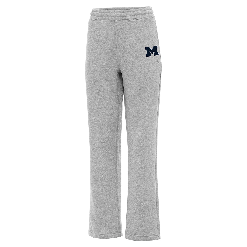 Women's Antigua Heather Gray Michigan Wolverines Victory Sweatpants