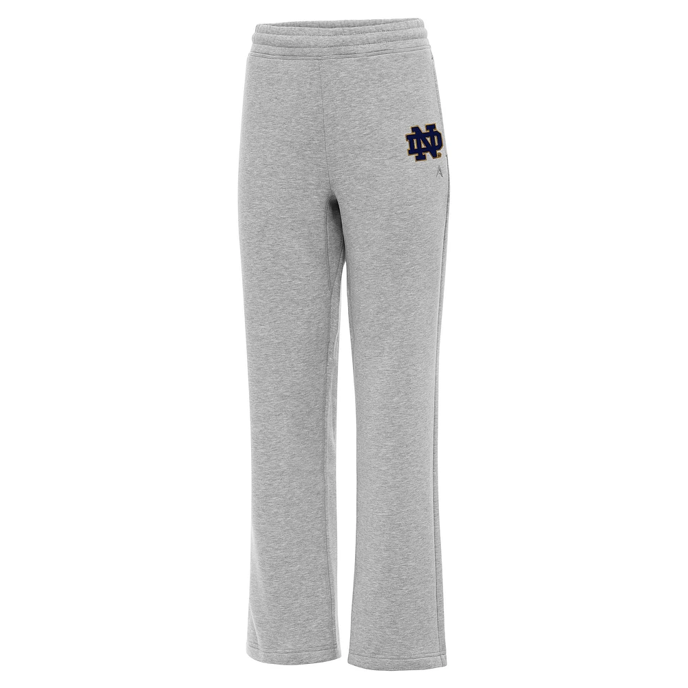 Women's Antigua Heather Gray Notre Dame Fighting Irish Victory Sweatpants