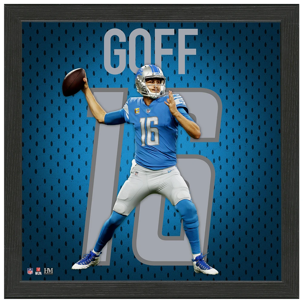 Highland Mint Jared Goff Detroit Lions 13" x 13" Impact Jersey Frame