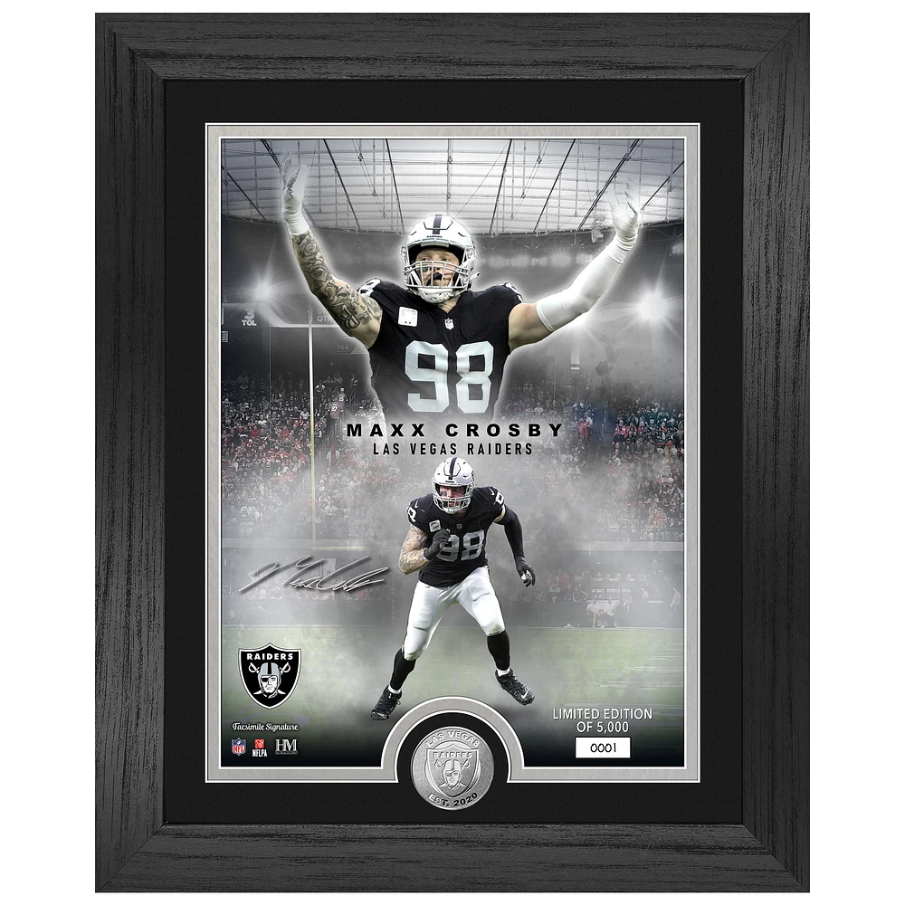 Highland Mint Maxx Crosby Las Vegas Raiders 13'' x 16'' Silver Coin Photo Mint