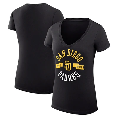 Women's G-III 4Her by Carl Banks San Diego Padres Super-Slim Fit Lightweight City Graphic V-Neck T-Shirt