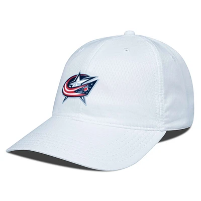 Men's Levelwear White Columbus Blue Jackets Matrix Adjustable Hat