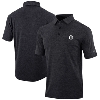 Men's Columbia Black Brooklyn Nets Omni-Wick Set II Polo