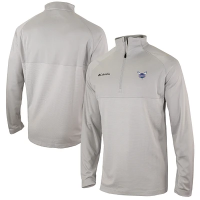 Men's Columbia Heather Gray Charlotte Hornets Omni-Wick Rockin' It Quarter-Zip Pullover Top