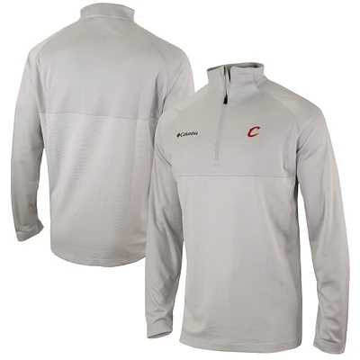 Men's Columbia Heather Gray Cleveland Cavaliers Omni-Wick Rockin' It Quarter-Zip Pullover Top