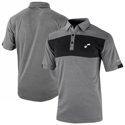 Men's Columbia Black Utah Jazz Omni-Wick Total Control Polo
