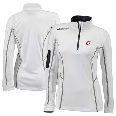 Women's Columbia White Cleveland Cavaliers Omni-Wick Shotgun Quarter-Zip Pullover Top
