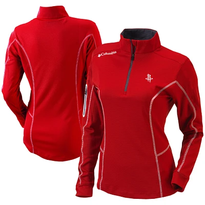 Women's Columbia Red Houston Rockets Omni-Wick Shotgun Quarter-Zip Pullover Top