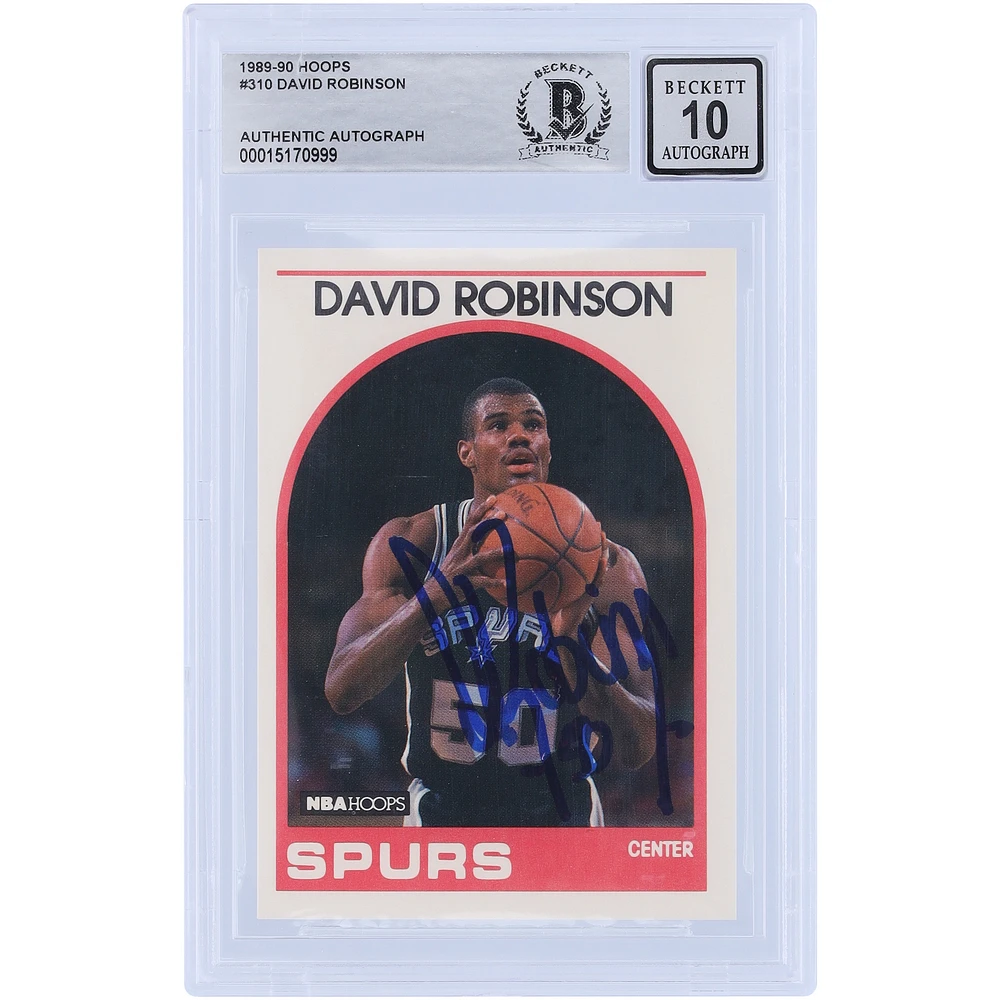 Rookie Card: David Robinson San Antonio Spurs Autographed 1989-90 NBA Hoops