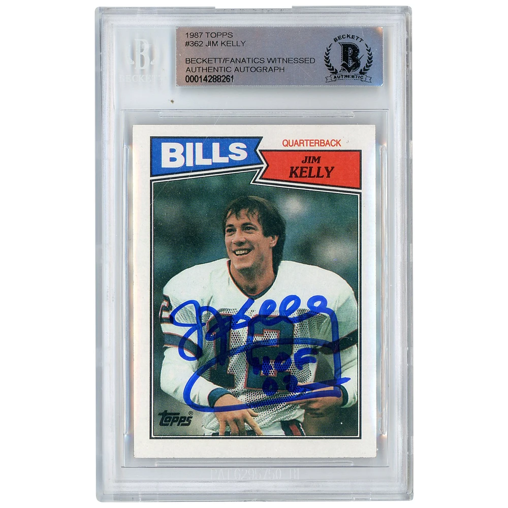 Rookie Card: Jim Kelly Buffalo Bills Autographed 1987 Topps Beckett Fanatics Witnessed Authenticated with Inscription