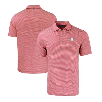 Men's Cutter & Buck Red/White Houston Astros Stars Stripes Forge Eco Double Stripe Stretch Recycled Polo