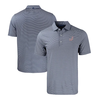 Men's Cutter & Buck Navy/White Washington Nationals Stars Stripes Forge Eco Double Stripe Stretch Recycled Polo