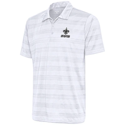 Men's Antigua White New Orleans Saints Metallic Logo Compass Polo