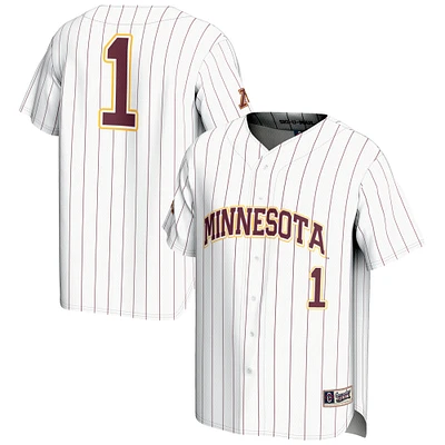 Men's GameDay Greats #1 White Minnesota Golden Gophers Lightweight Baseball Jersey