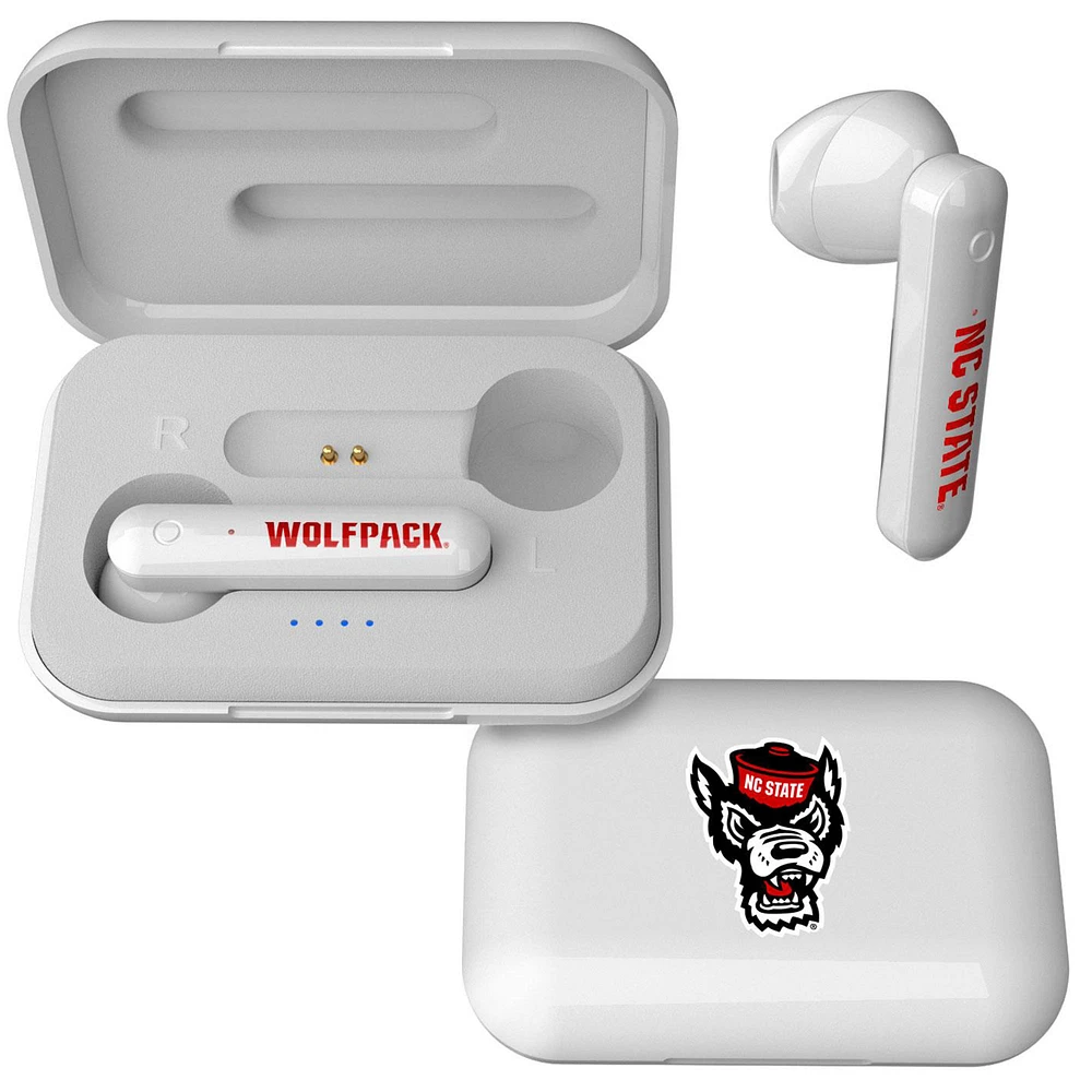 Keyscaper White NC State Wolfpack True Wireless Earbuds