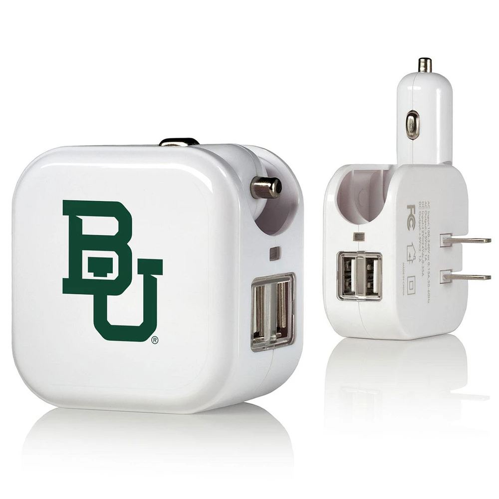 Keyscaper White Baylor Bears Two-In-One USB Charger