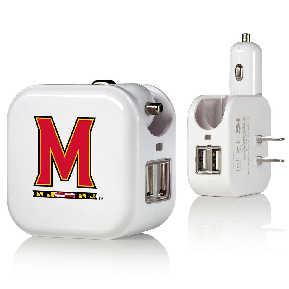 Keyscaper White Maryland Terrapins Two-In-One USB Charger