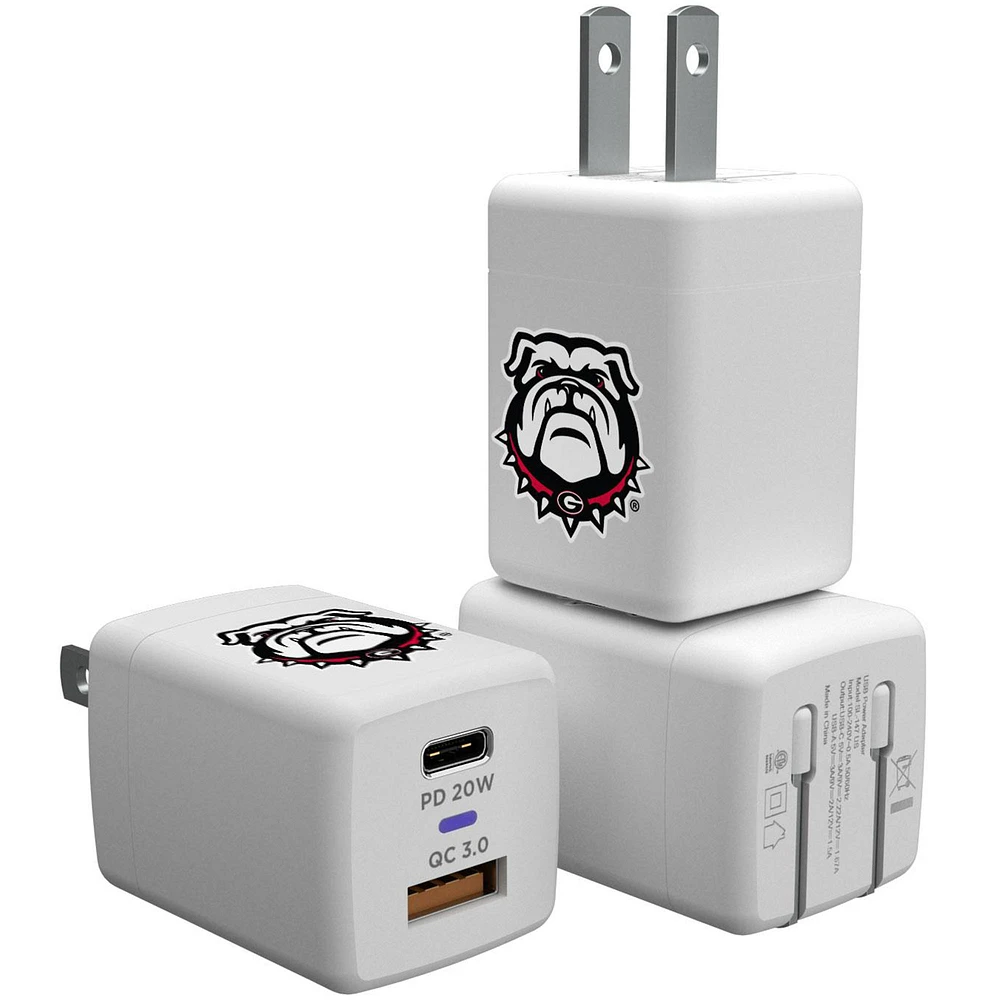 Keyscaper White Georgia Bulldogs USB A/C Charger