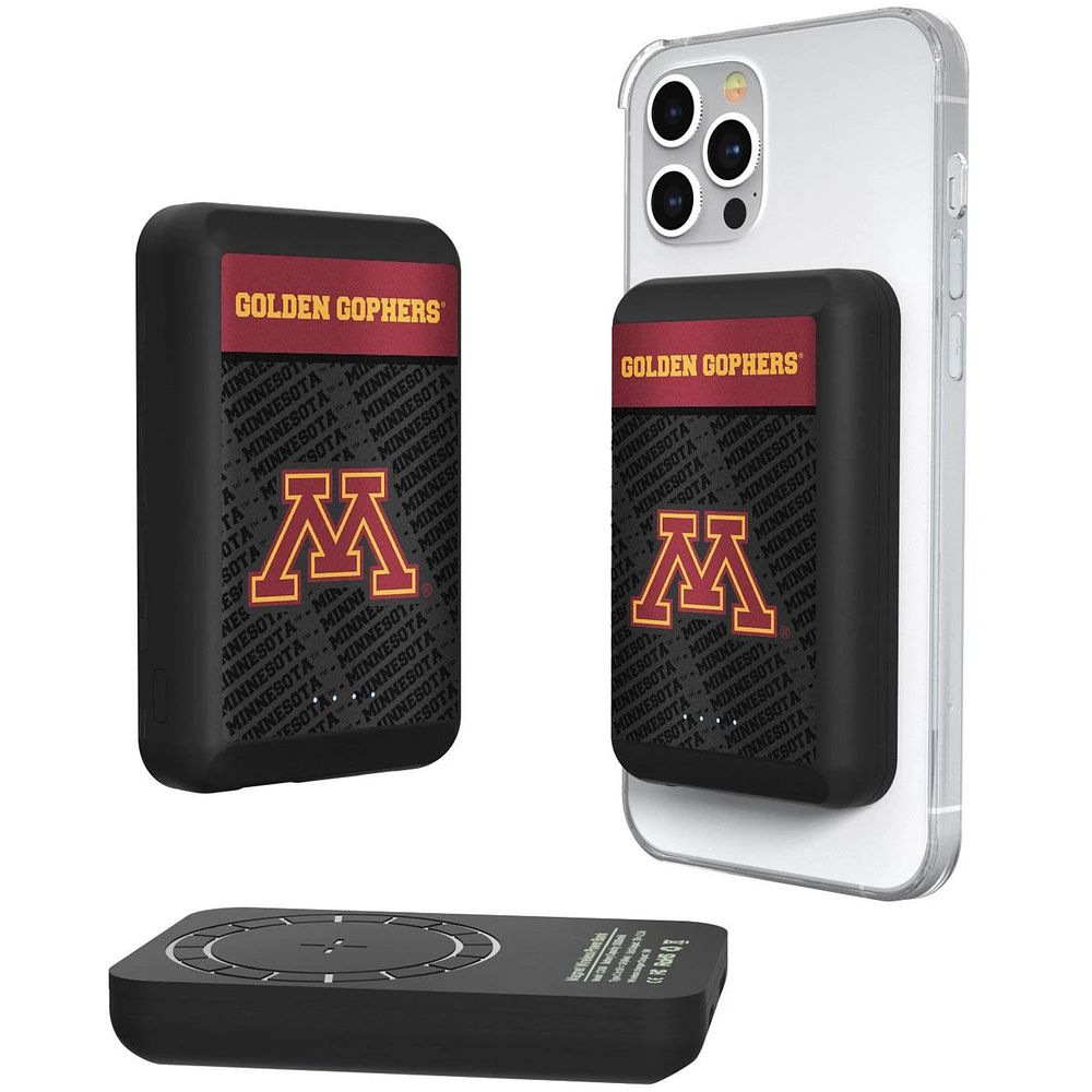Keyscaper Black Minnesota Golden Gophers 5000mAh Wireless Magnetic Power Bank