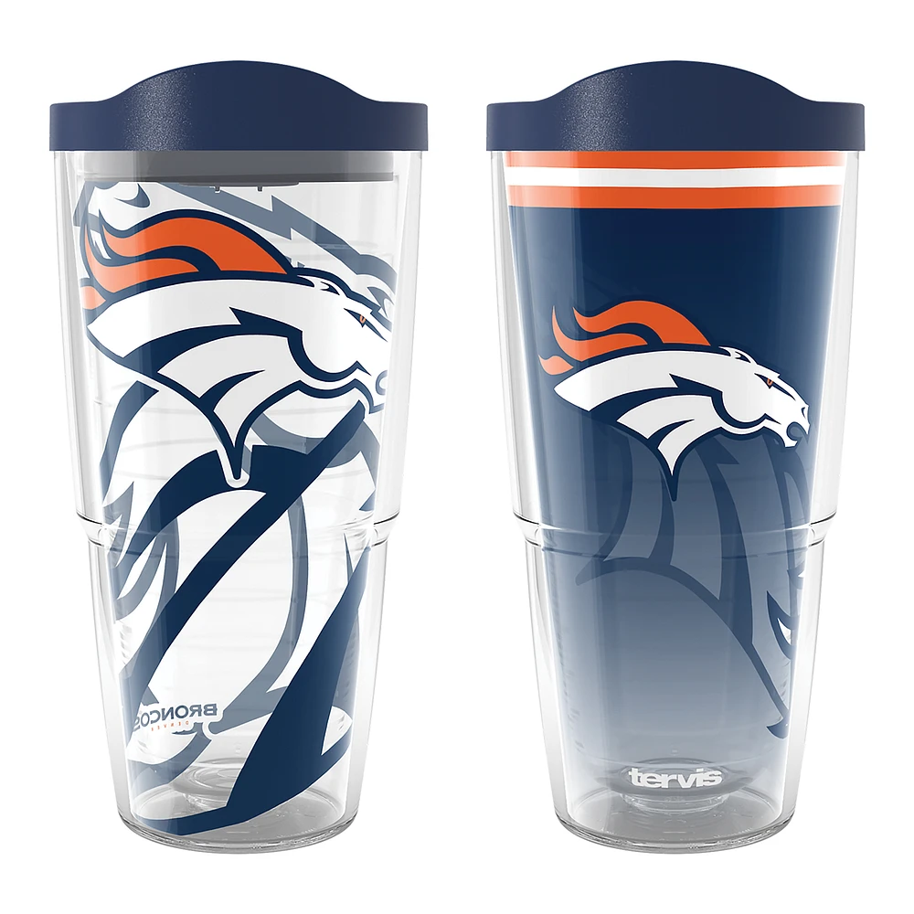 Tervis Denver Broncos 24oz NFL 2 PACK Genuine & Forever Fan