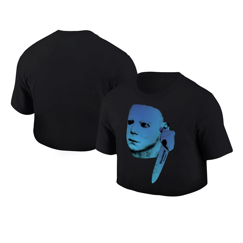 Women's Contenders Clothing Black Halloween The Knife Crop Top