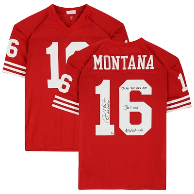 Joe Montana San Francisco 49ers Autographed Mitchell & Ness Replica Jersey with Career Accomplishment Inscriptions - Limited Edition of 16