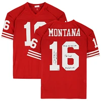 Joe Montana San Francisco 49ers Autographed Mitchell & Ness Replica Jersey with Career Accomplishment Inscriptions - Limited Edition of 16