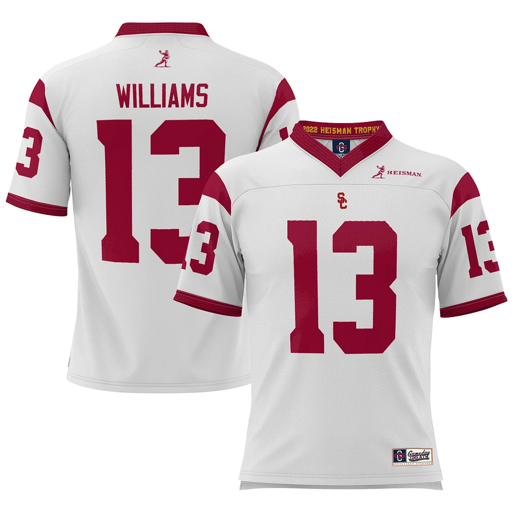 Men's GameDay Greats Caleb Williams White USC Trojans Lightweight Heisman Memorial Jersey