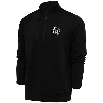 Men's Antigua Black Philadelphia Union Brushed Metallic Big & Tall Generation Quarter-Zip Top