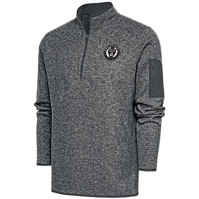 Men's Antigua Heather Philadelphia Union Brushed Metallic Fortune Quarter-Zip Jacket