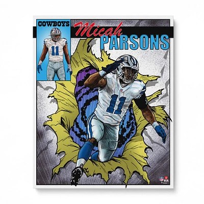Micah Parsons Dallas Cowboys Unsigned 16" x 20" Photo Print - Art by Brian Kong