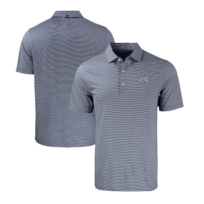 Men's Cutter & Buck Navy/White Atlanta Braves Stars Stripes Big Tall Forge Eco Double Stripe Stretch Recycled Polo